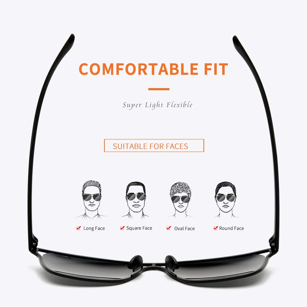 grey jack Polarized Sunglasses for Men Women UV Protected 0975